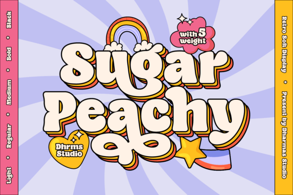 Sugar Peachy: A Retro 70s Display Font for Editorial Design