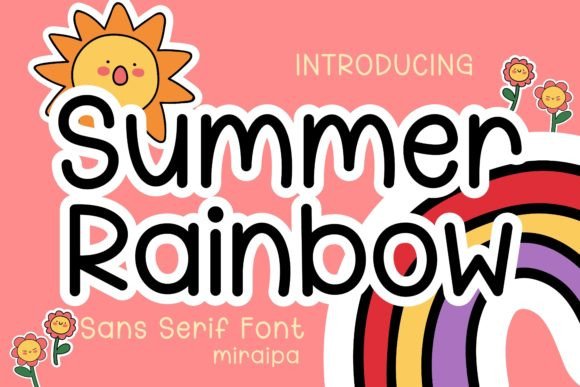 Summer Rainbow Font for Warm Summer Web Designs